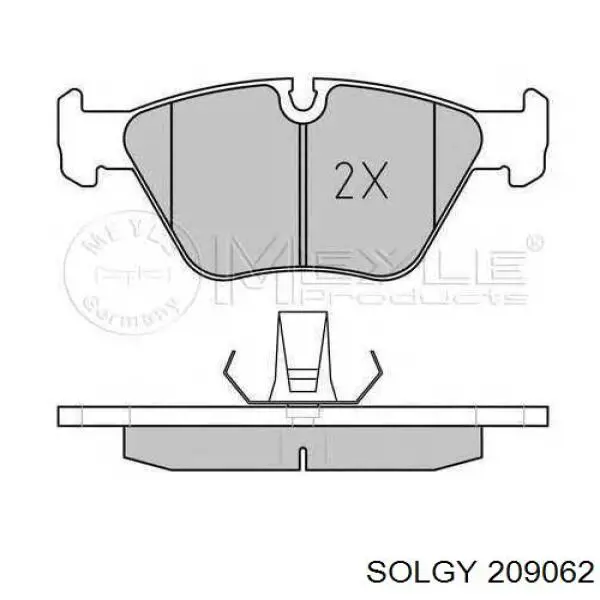 Колодки гальмівні передні, дискові 209062 Solgy