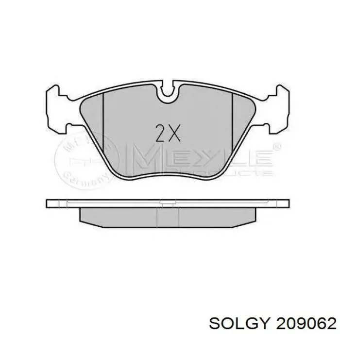 Передні тормозні колодки 209062 Solgy