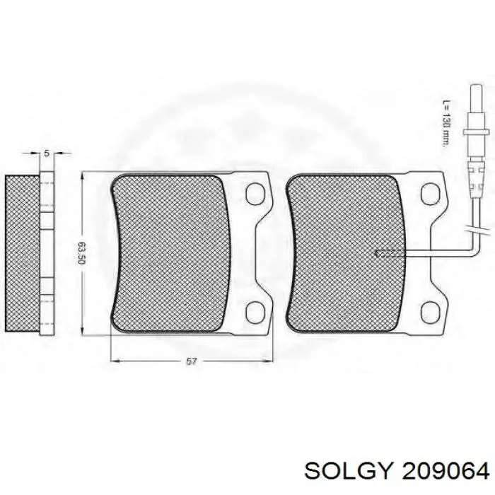 209064 Solgy Колодки гальмівні задні, дискові