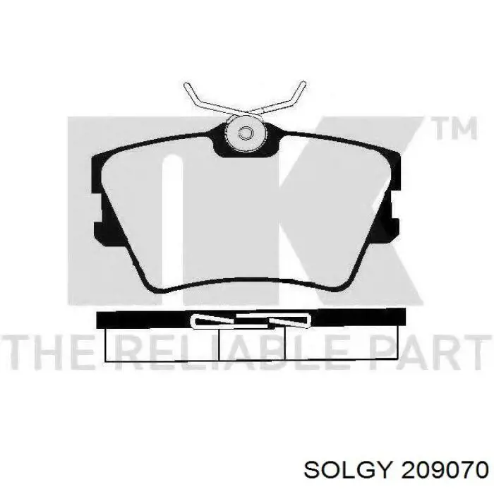 Задні гальмівні колодки 209070 Solgy