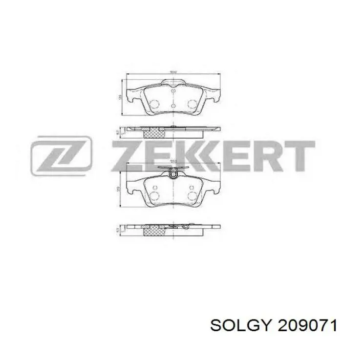 Задні гальмівні колодки Solgy 209071 ціна, від 13.21 USD