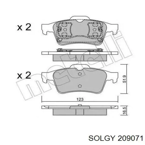 Купити 209071 Solgy Задні колодки