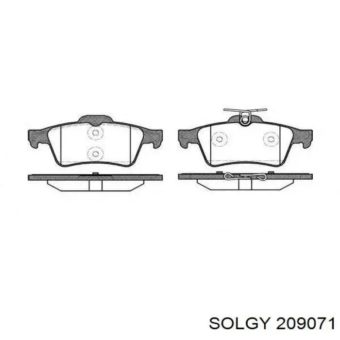 Задні гальмівні колодки 209071 Solgy