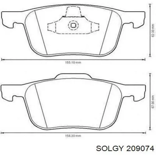 Задні гальмівні колодки Solgy 209074 ціна, від 11.82 USD