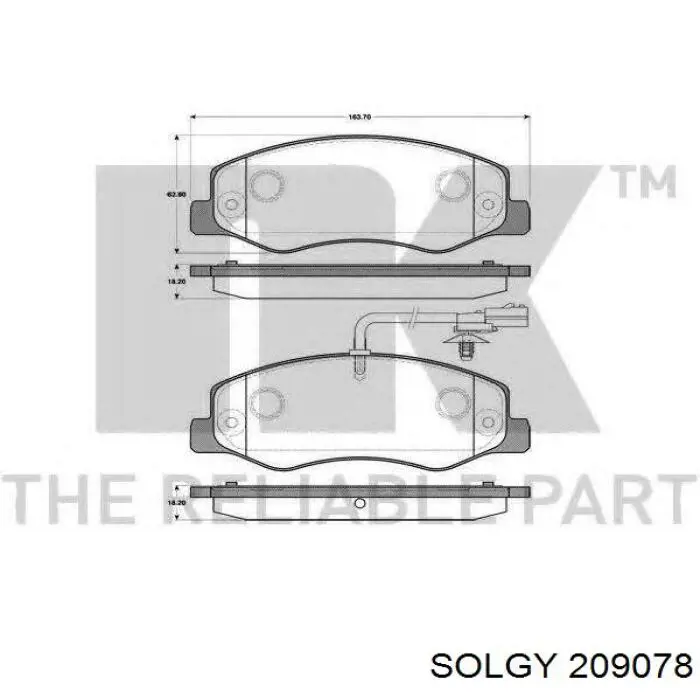 Задні гальмівні колодки Solgy 209078 ціна, від 23.20 USD