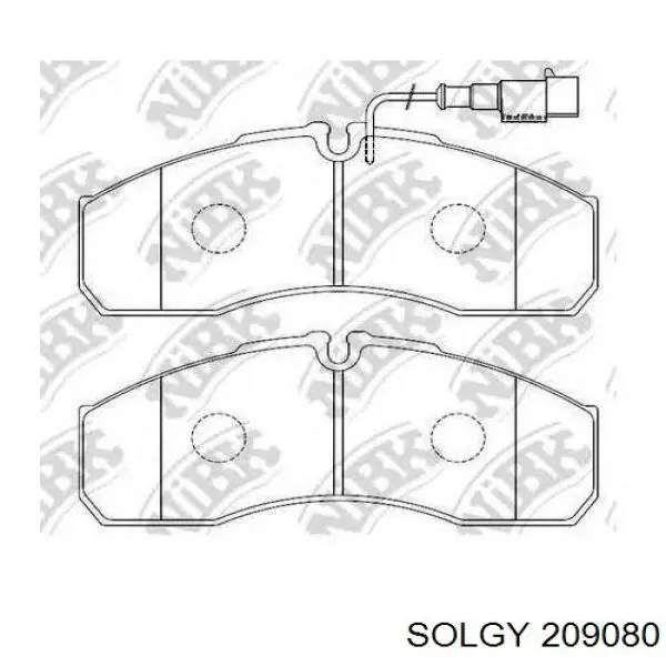 Передні тормозні колодки 209080 Solgy
