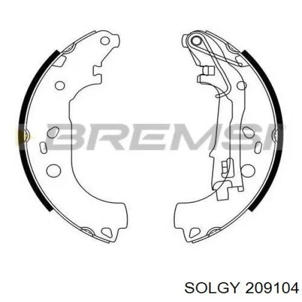 Колодки гальмові задні, барабанні 209104 Solgy