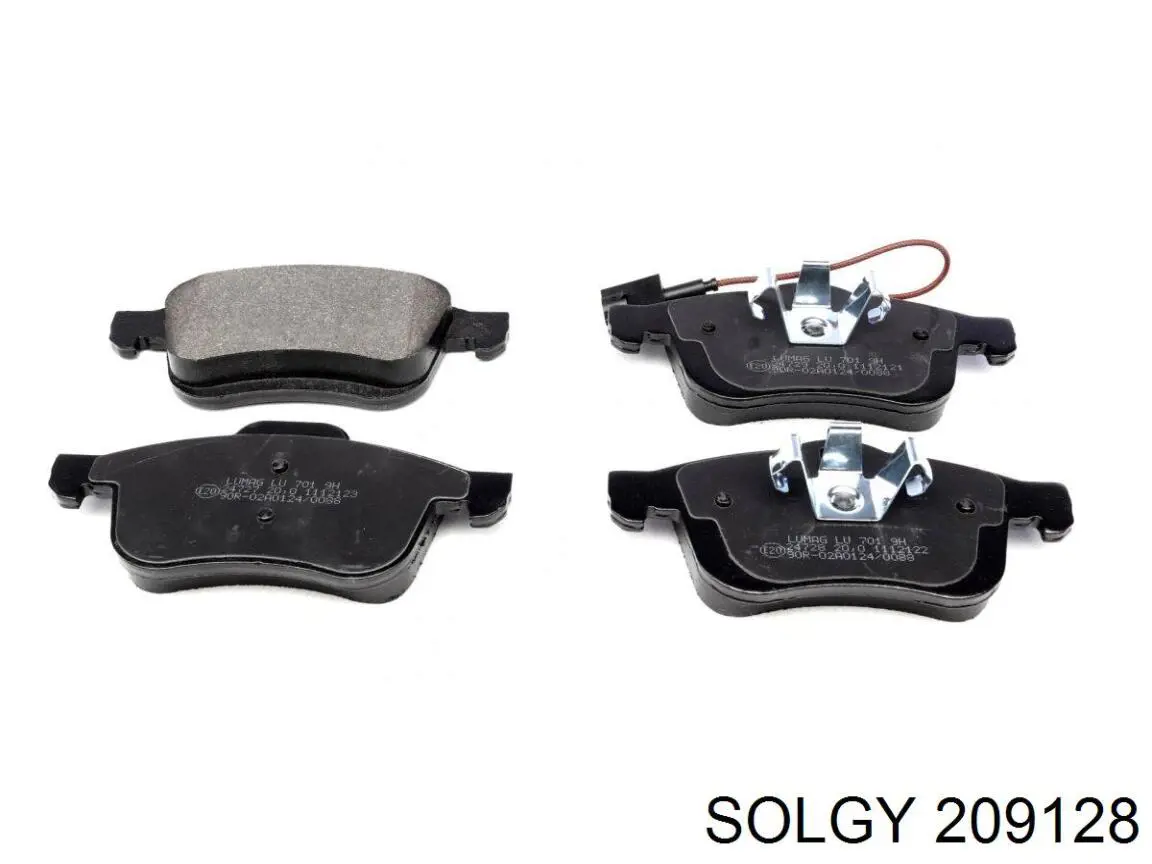 Колодки гальмівні передні, дискові 209128 Solgy