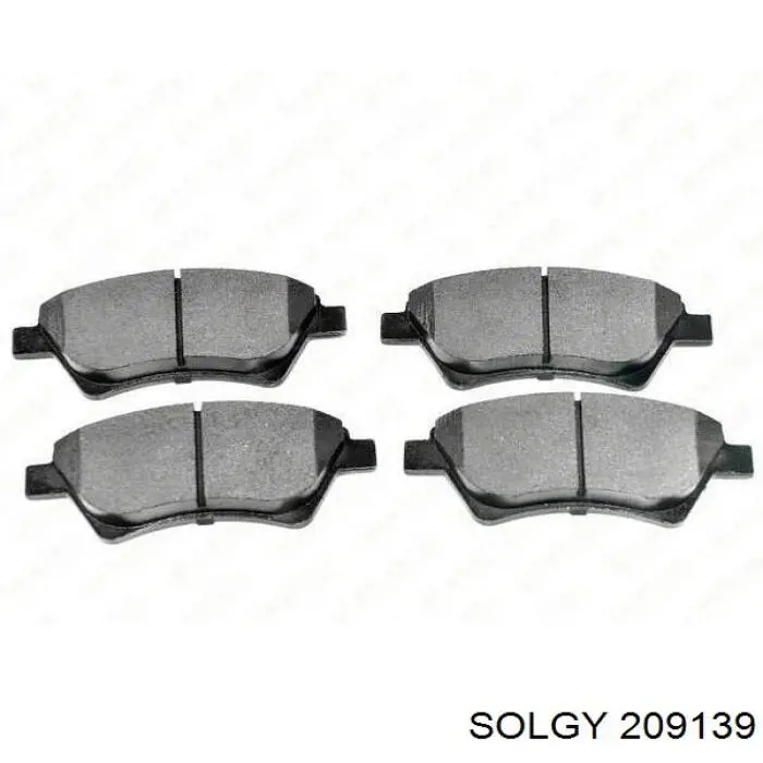 209139 Solgy Передні гальмівні колодки