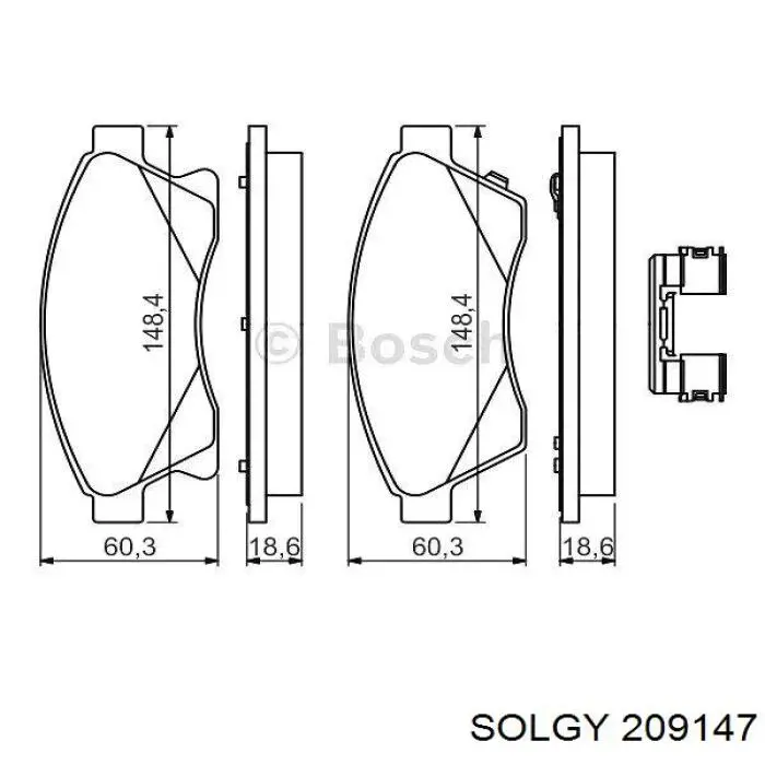 209147 Solgy Передні гальмівні колодки