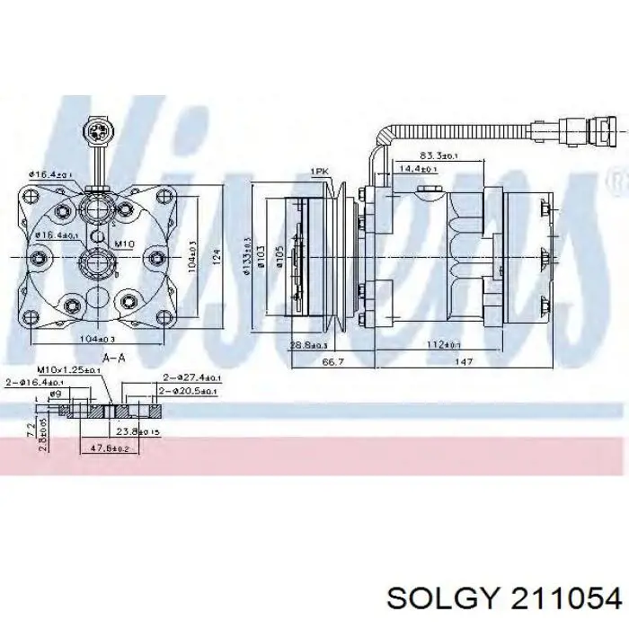 Амортизатор передній 211054 Solgy