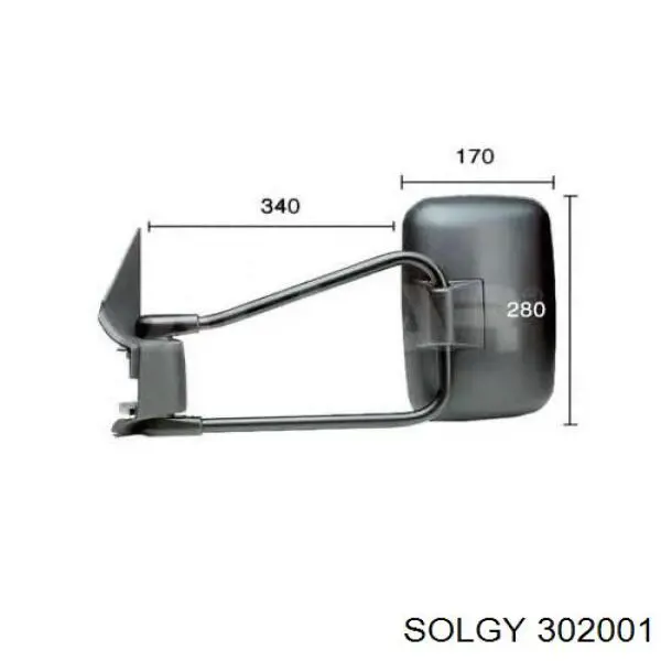 302001 Solgy Дзеркало заднього виду, ліве