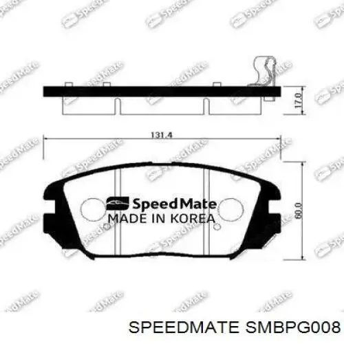Купити SMBPG008 Speedmate Колодки гальмівні передні, дискові