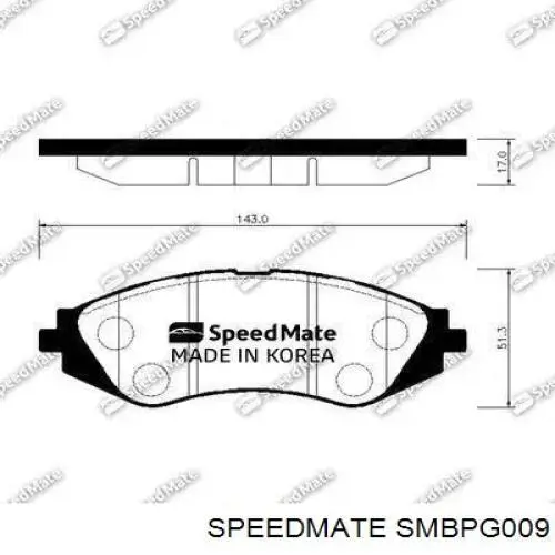 Колодки гальмівні передні, дискові SMBPG009 Speedmate