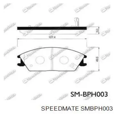 Колодки гальмівні передні, дискові SMBPH003 Speedmate