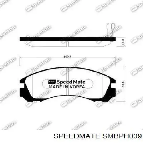SMBPH009 Speedmate Передні гальмівні колодки