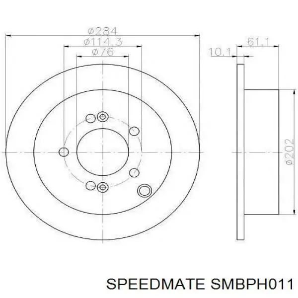 SMBPH011 Speedmate колодки гальмівні передні, дискові