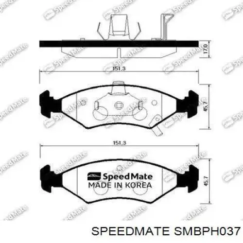 Передні тормозні колодки SMBPH037 Speedmate