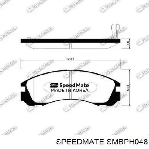 Передні тормозні колодки SMBPH048 Speedmate