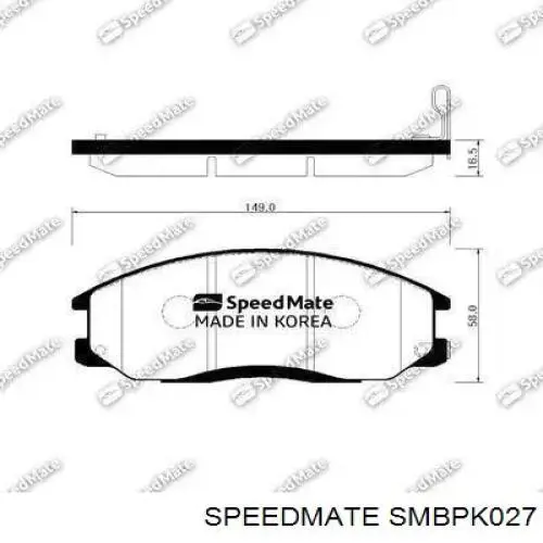 SMBPK027 Speedmate Передні гальмівні колодки