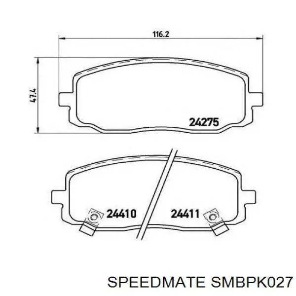 Купити SMBPK027 Speedmate Колодки гальмівні передні, дискові
