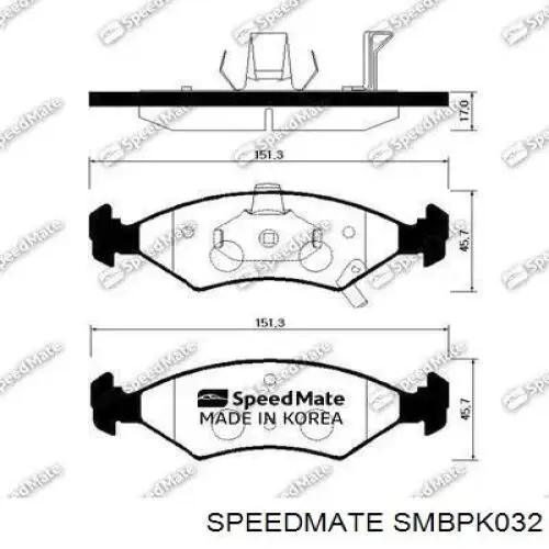 Задні гальмівні колодки Speedmate SMBPK032 ціна, від 15.68 USD