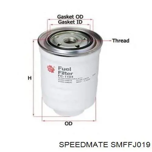 Фільтр паливний Speedmate SMFFJ019