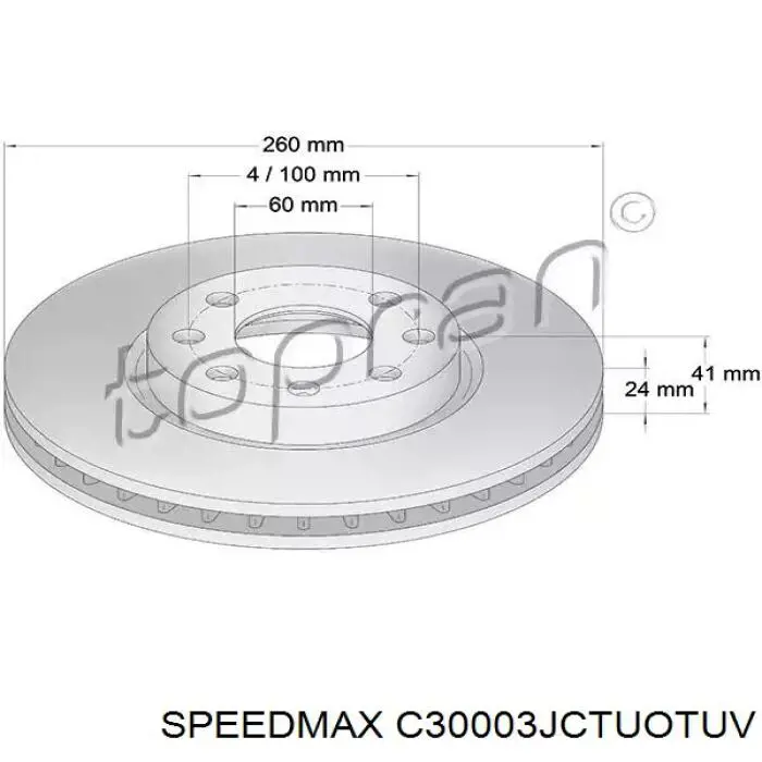 Гальмівні диски передні C30003JCTUOTUV Speedmax