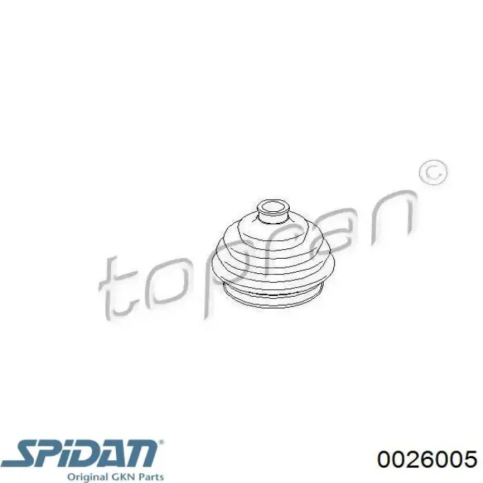 Пильник шарніра кутових швидкостей зовнішній передній GKN-Spidan 0026005 ціна, від 7.09 USD
