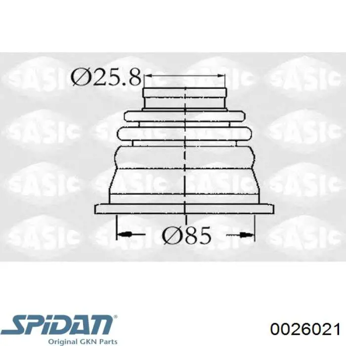 0026021 GKN-Spidan Пильник гранати внутрішній, лівий