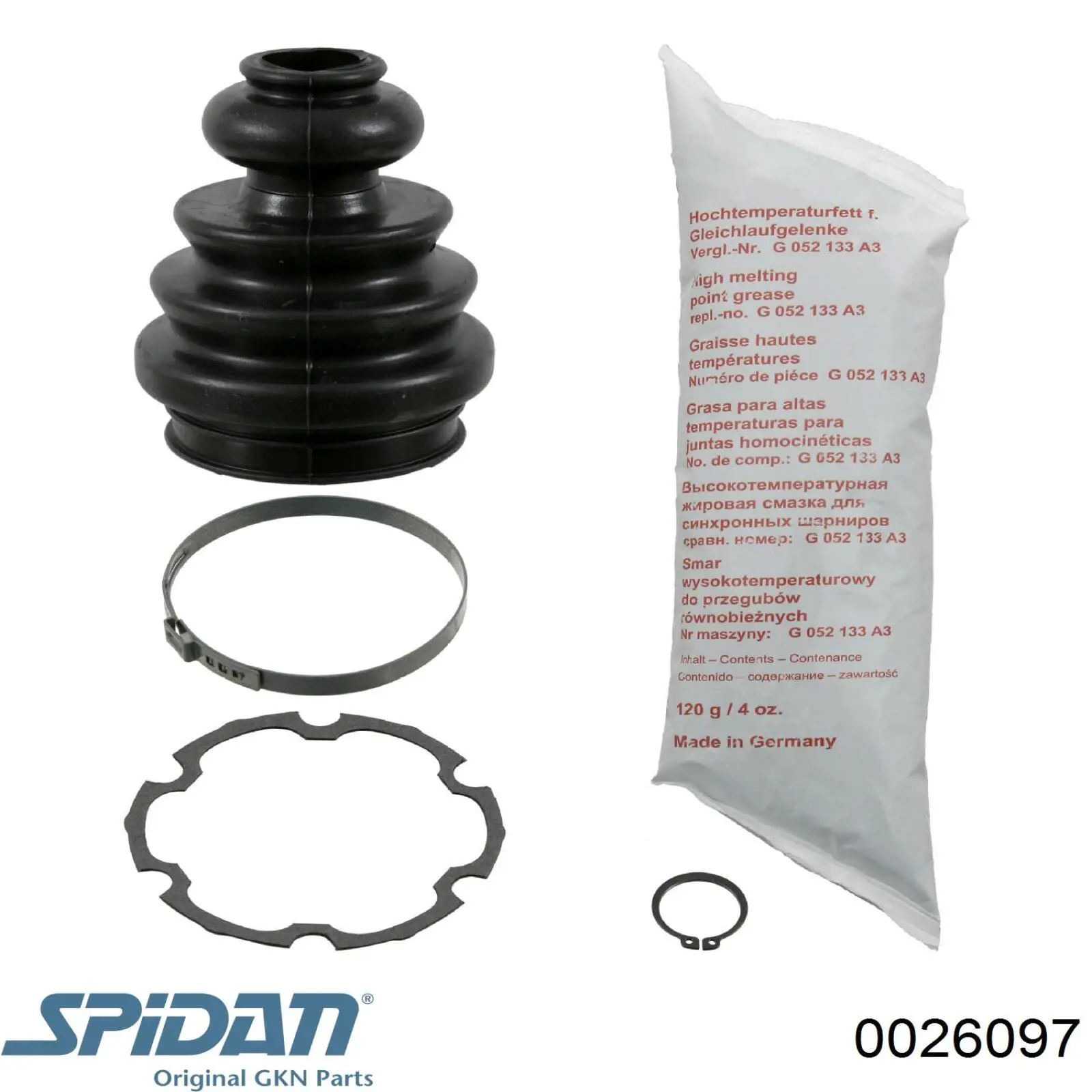 0026097 GKN-Spidan Пильник ШРКШ внутрішній, передній півосі