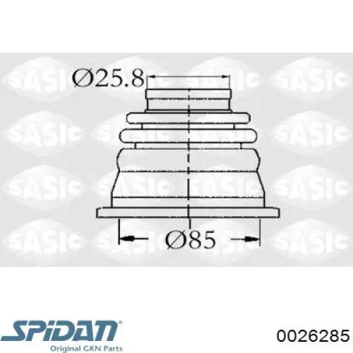 Пильник ШРУСа внутрішній лівий SPIDAN 0026285