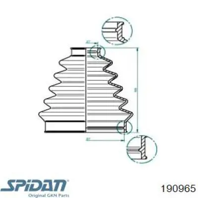Купити 190965 GKN-Spidan Пильник шарніра приводу
