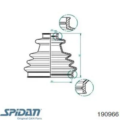 190966 GKN-Spidan пильник шруса зовнішній, передній піввісі