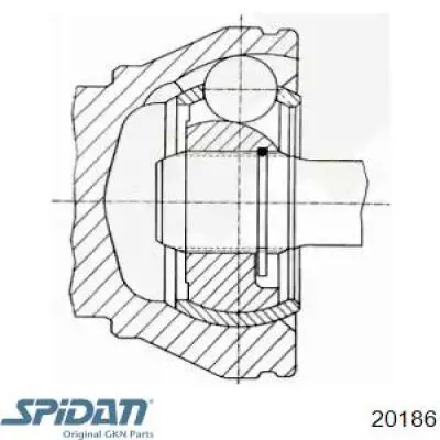 ШРУС зовнішній передній 20186 GKN-Spidan