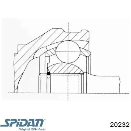 20232 GKN-Spidan шрус зовнішній передній