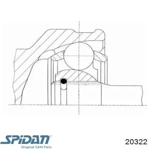 20322 GKN-Spidan шрус зовнішній передній
