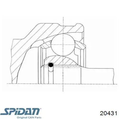 ШРУС зовнішній передній 20431 GKN-Spidan