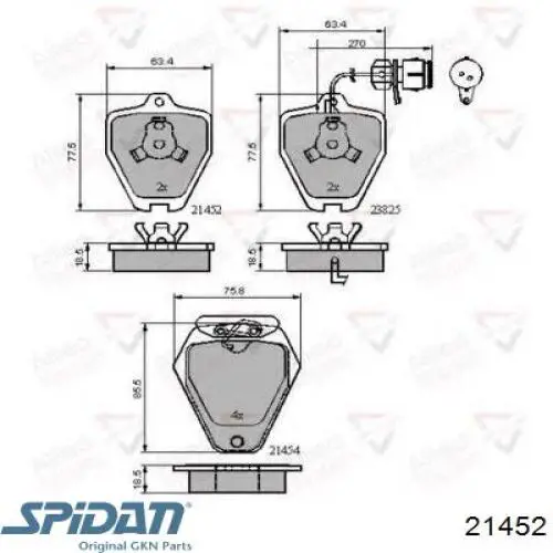 ШРУС зовнішній передній 21452 GKN-Spidan