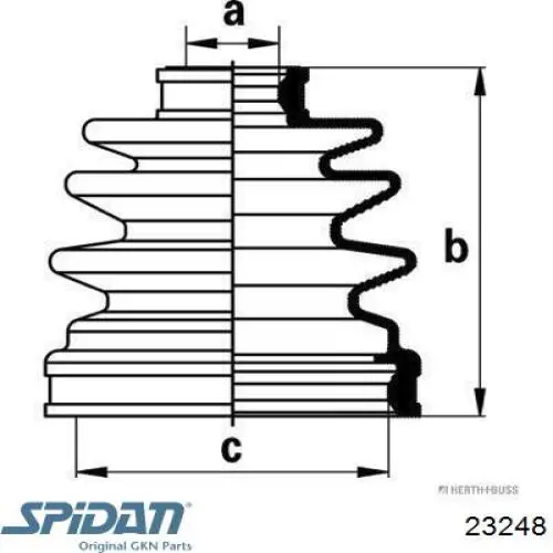 Купити 304183 GKN-Spidan Пильник шарніра кутових швидкостей внутрішній передній