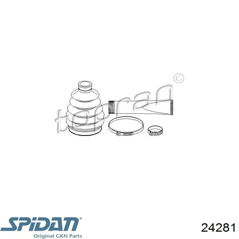 Пильник шарніра кутових швидкостей зовнішній передній GKN-Spidan 24281 ціна, від 12.78 USD