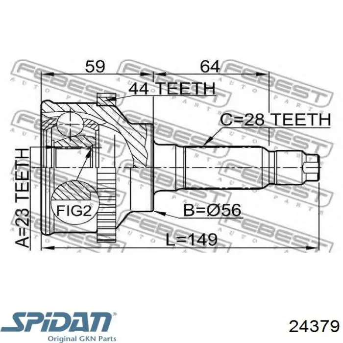 Купити 24379 GKN-Spidan Шарнір приводу зовнішній