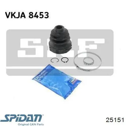 Пильник ШРУСа внутрішній, передній піввісі GKN-Spidan 25151