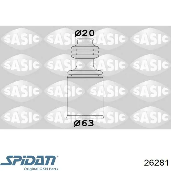 26281 GKN-Spidan пильник шруса внутрішній, передній піввісі