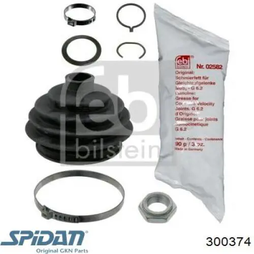 Пильник ШРУСа зовнішній 300374 GKN-Spidan