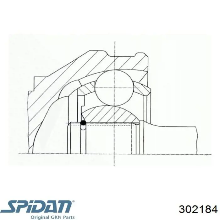 ШРУС зовнішній задній 302184 GKN-Spidan