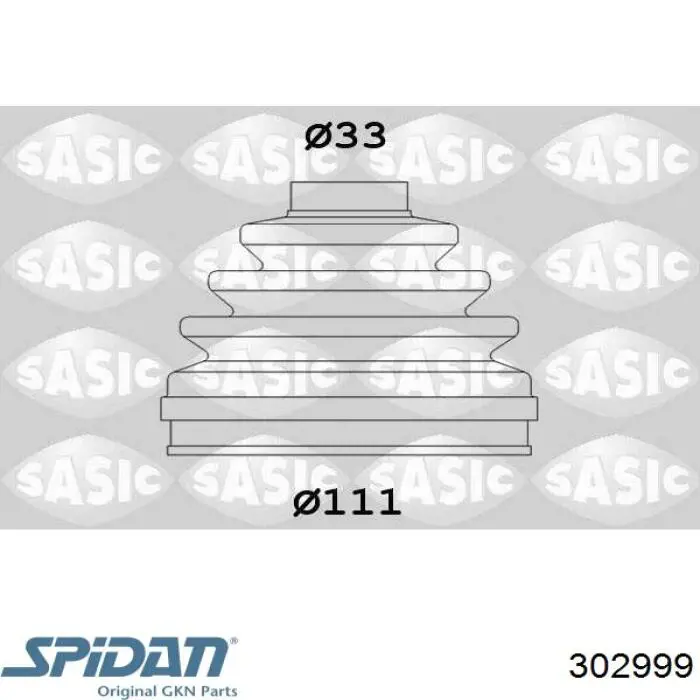 302999 GKN-Spidan Пильник ШРУСа зовнішній, передній піввісі