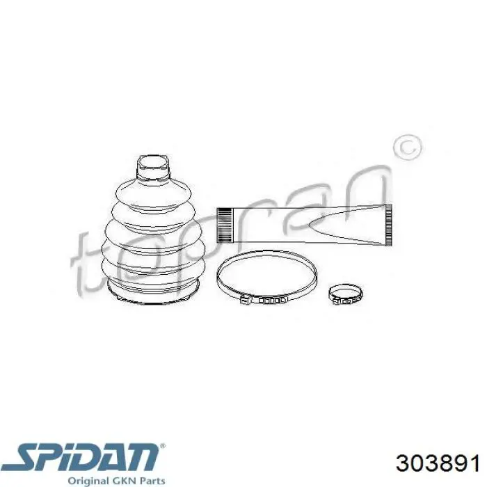 303891 GKN-Spidan Пильник ШРУСа зовнішній, передній піввісі