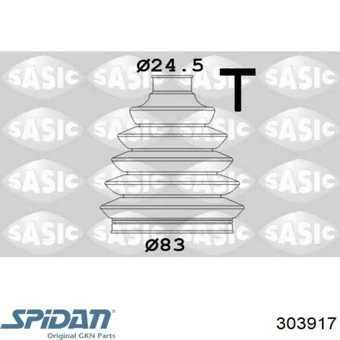 303917 GKN-Spidan Пильник ШРУСа зовнішній, передній піввісі