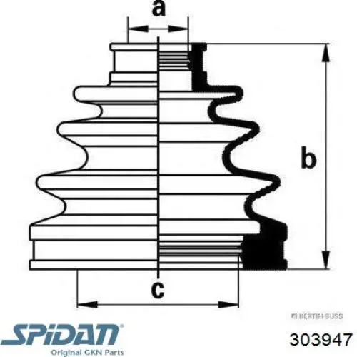 Пильник ШРУСа внутрішній 303947 GKN-Spidan